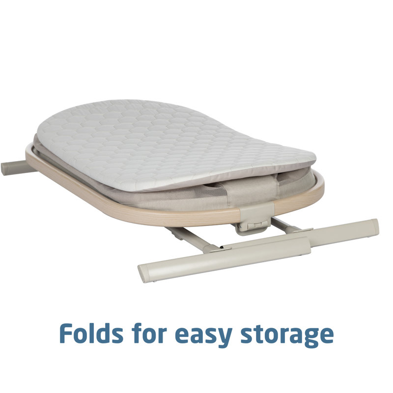Iora Bedside Crib with Mattress, Beige