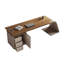 Bureau rectangulaire brun à 3 tiroirs-108308774-108308773