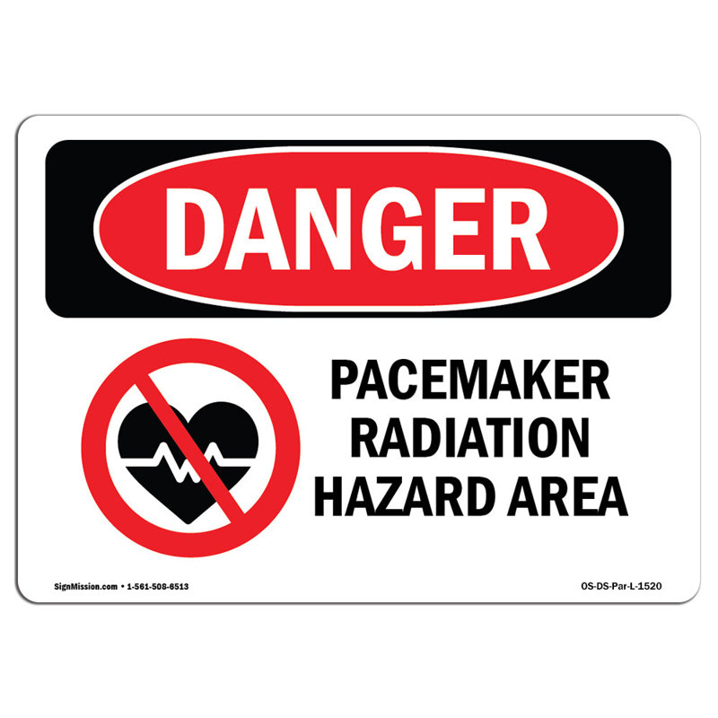 Signe de danger, H 12 po x l 18 po x P 0,1 po