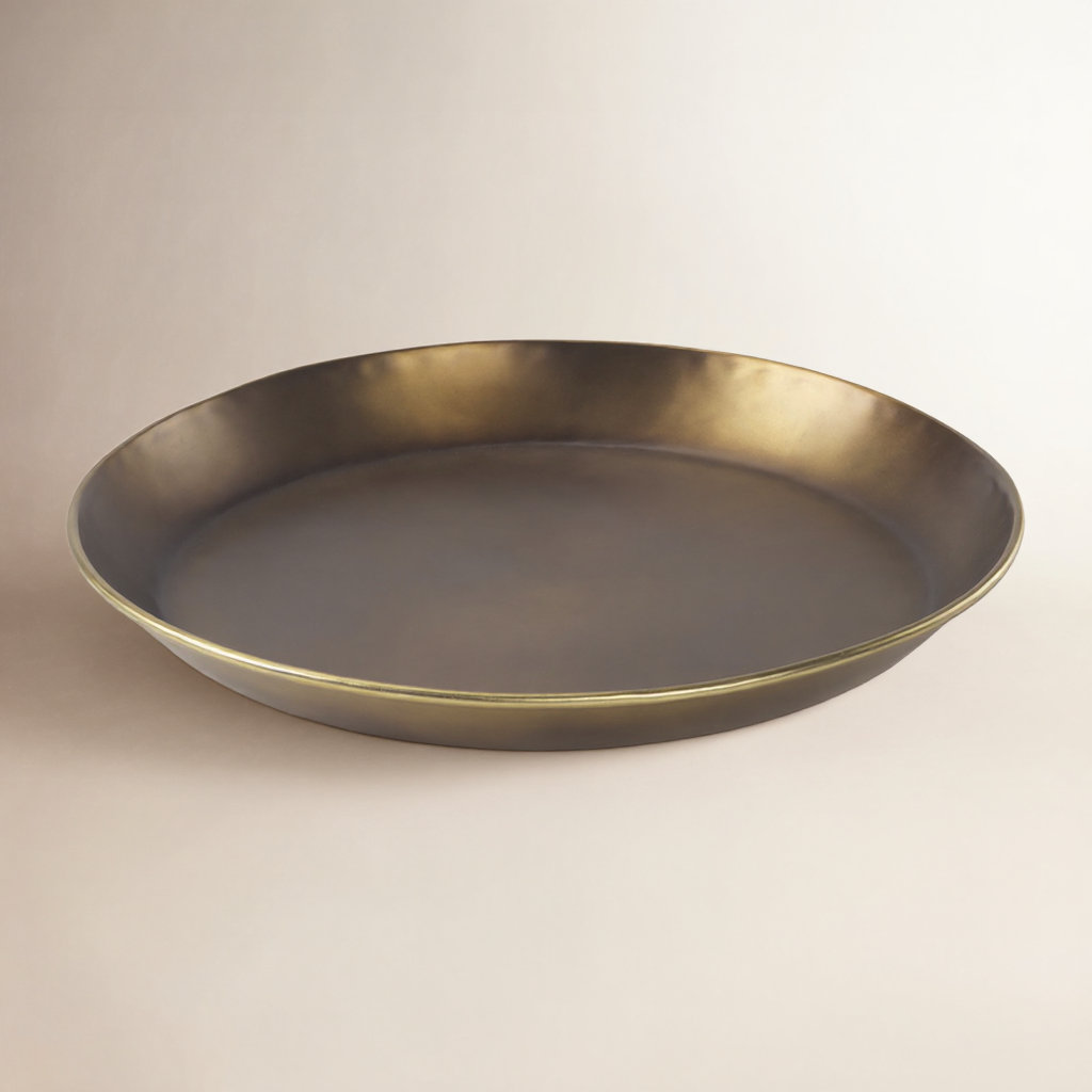 Ardis Metal Tray - Set of 1, 1.75" H x 20" W x 20" D