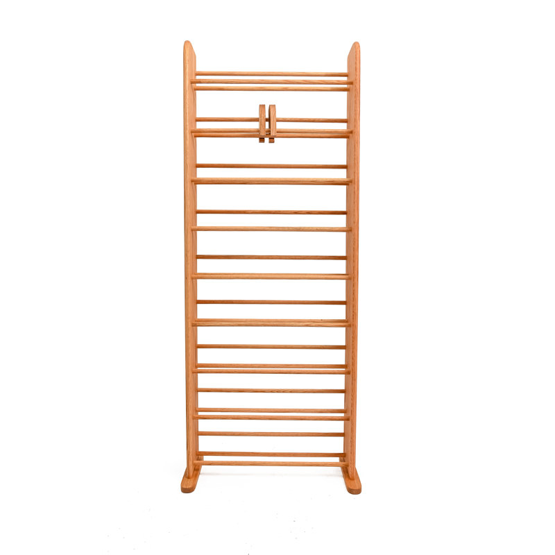 Support à CD en bois à goujon - Série 01, H 61,5 po x l 24,25 po x P 7,25 po, Foncé