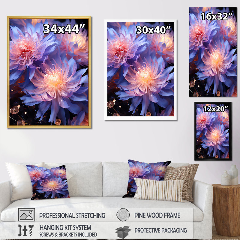 Impression sur toile Dreamy Mauve, H 32 po x l 24 po x P 1 po, Cadre simple argenté