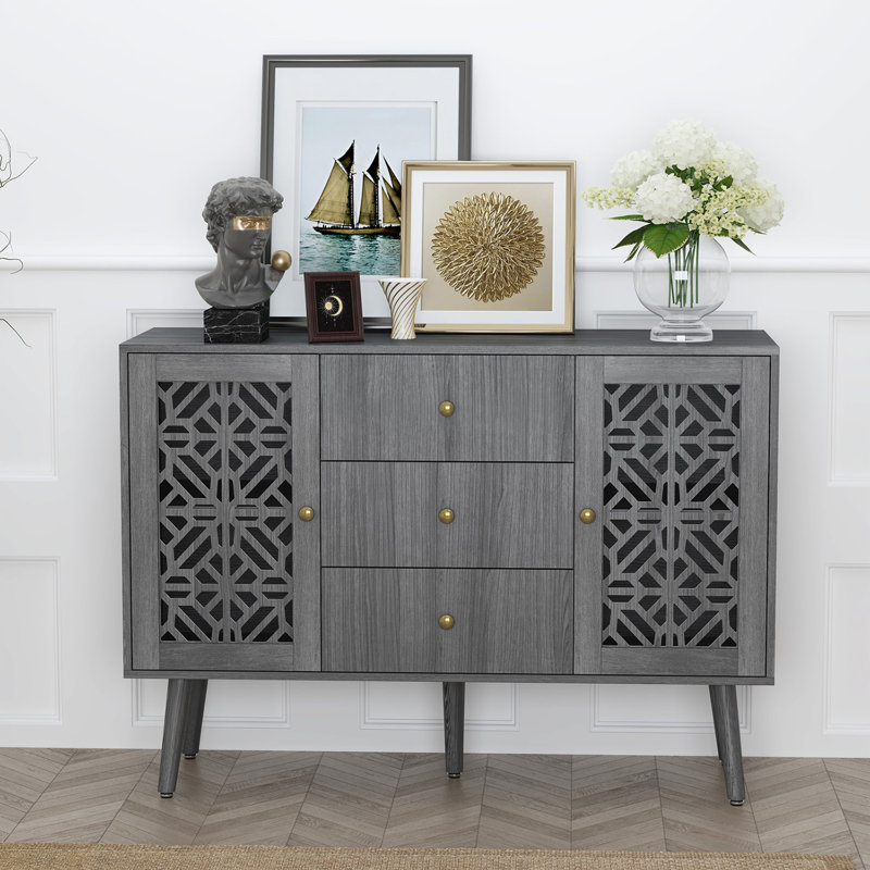Buffet rétro sculpté avec rangement