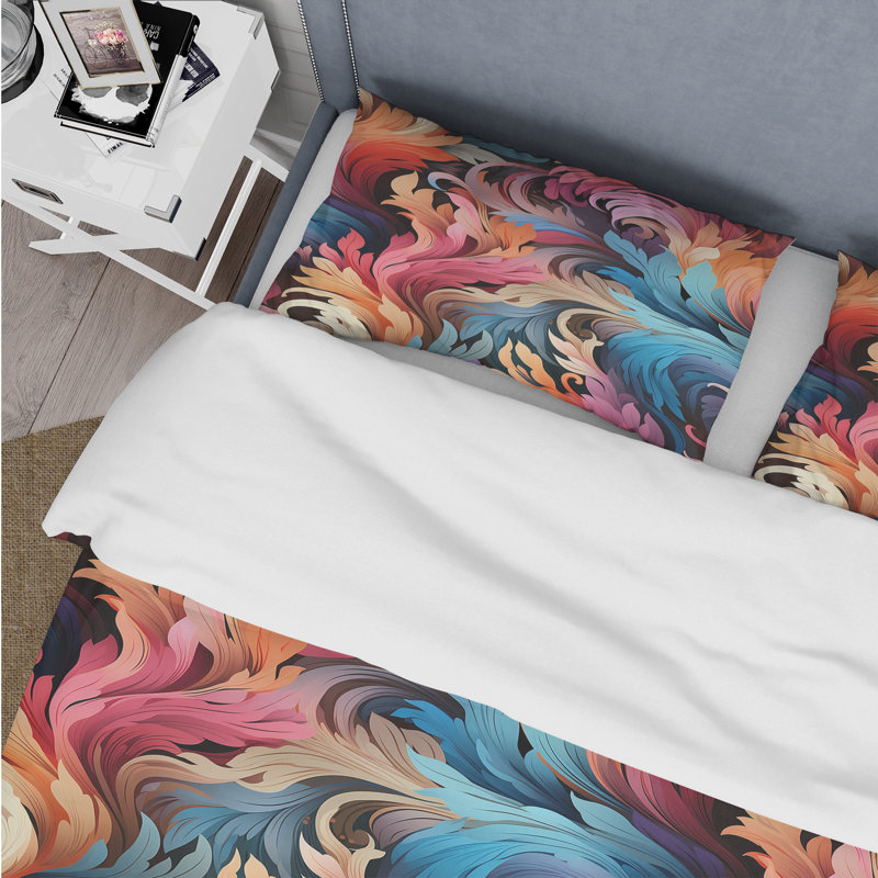 Ensemble de housse de couette Artistic Whirls, Housse de couette simple + 1 taie décorative stan