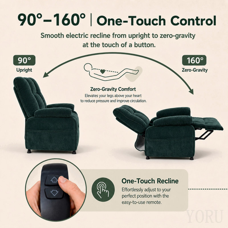 Basic Electric Recliner, Green