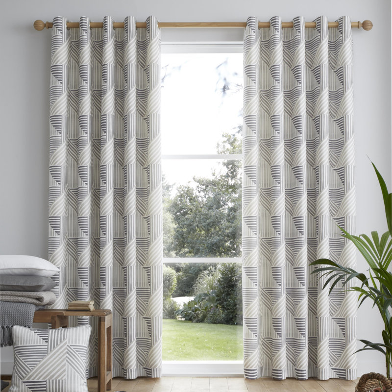 Campden Cotton Room Darkening Curtain Pair, Teal, Width 168 x Drop 229cm