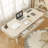 Crystal-cream Rectangular Solid + Manufactured Wood with 3 drawers desk-109708076
