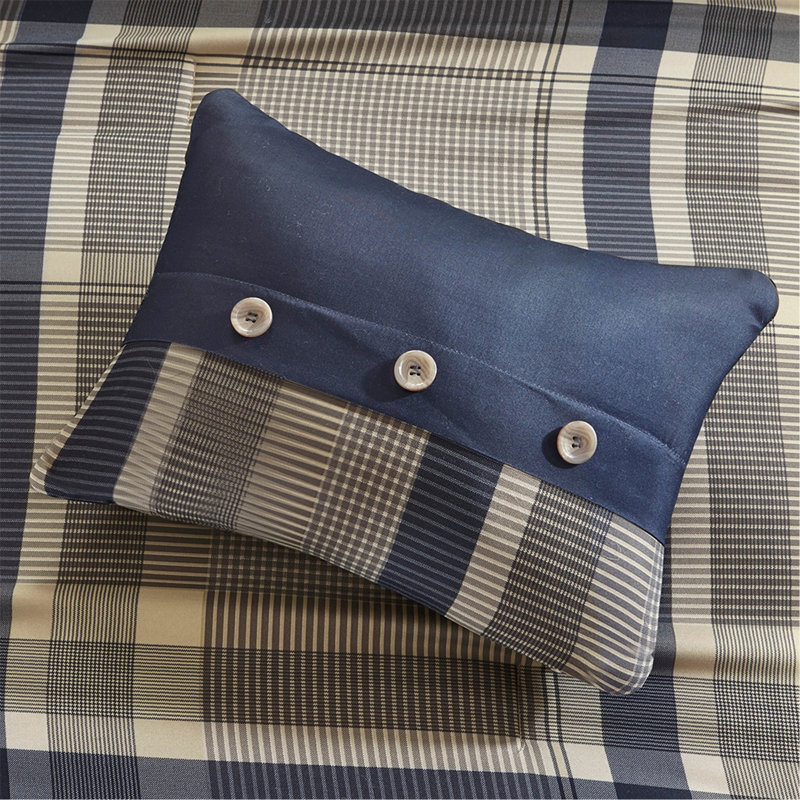 Twin XL Plaid Comforter Set With Bed Sheets, Twin XL Comforter + 7 Additional Pieces