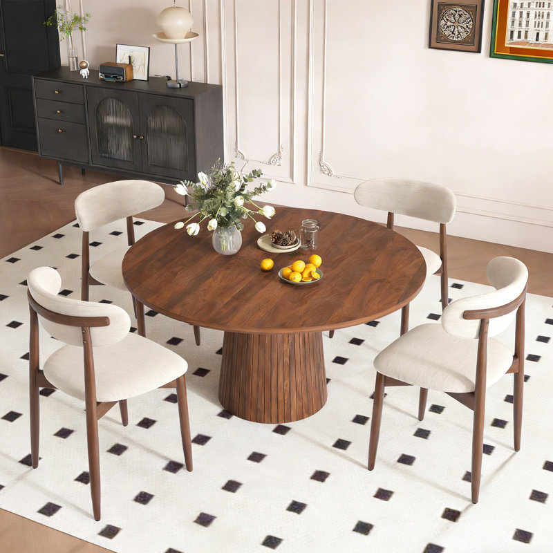 Donnaa 47.2'' Round Dining Table, Brown