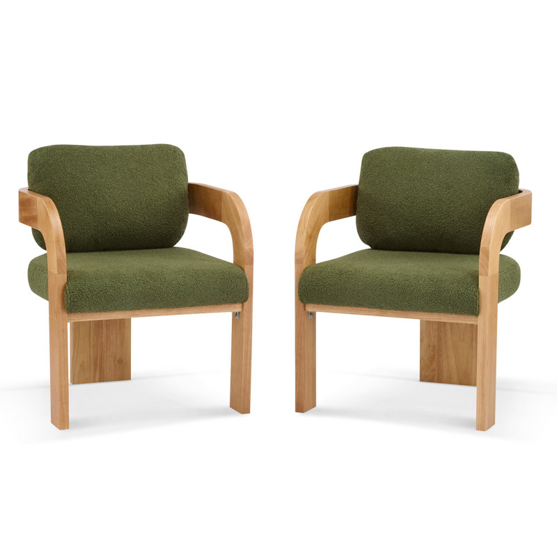 Chaise de salle à manger rétro, Naturel, Vert
