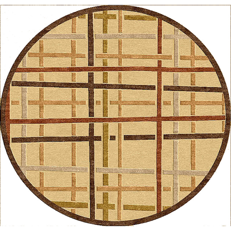 Tapis sable / fauve Cammack Lines, Rond 7 pi 5 po