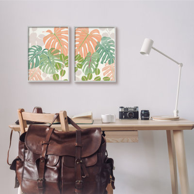 Feuilles de palmier tropicales tropicales vert orange