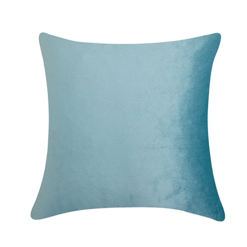 Plain Velvet Pillow Covers Solid Colour Throw Pillow, Light Teal, 20" x 20"