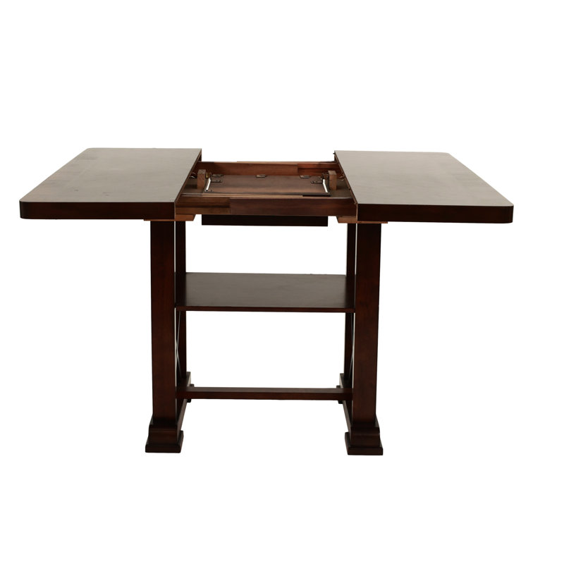 Table de salle à manger moderne en placage de cerisier moderne avec rallonge et tablette inférieure, idéale pour la salle à manger, pouvant accueillir 6 tablettes