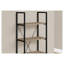 Bibliothèque à 4 niveaux avec finition en stratifié aspect bois, taupe