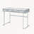 Jive Desk in White Engineered Stone with Chrome Finish