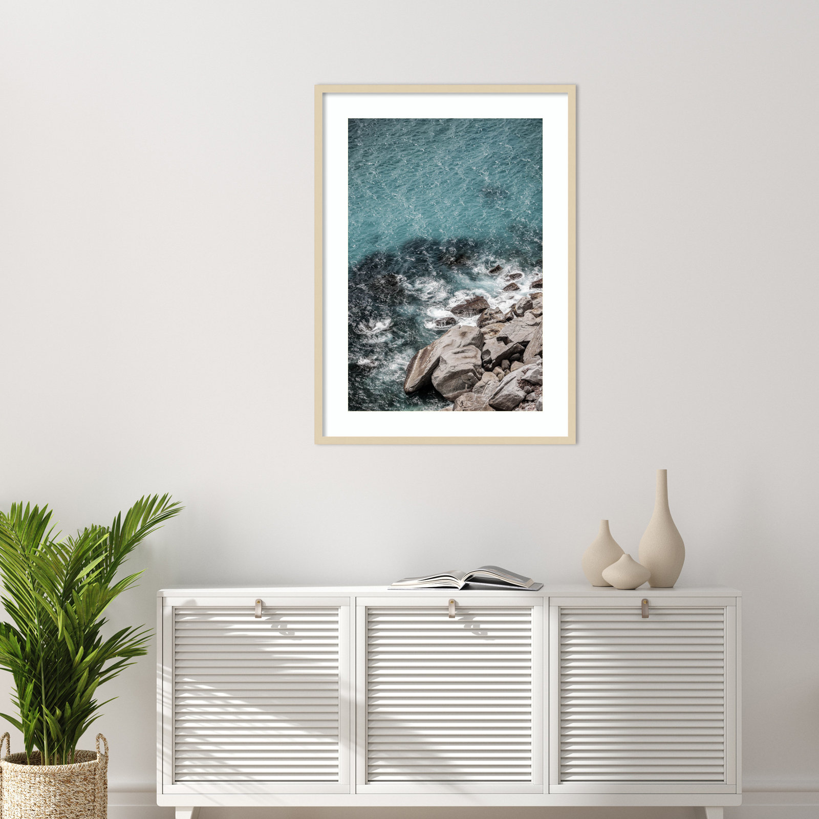 Pacetti "Aqua Sea Shores" Print, Brown, 41" H x 30" W