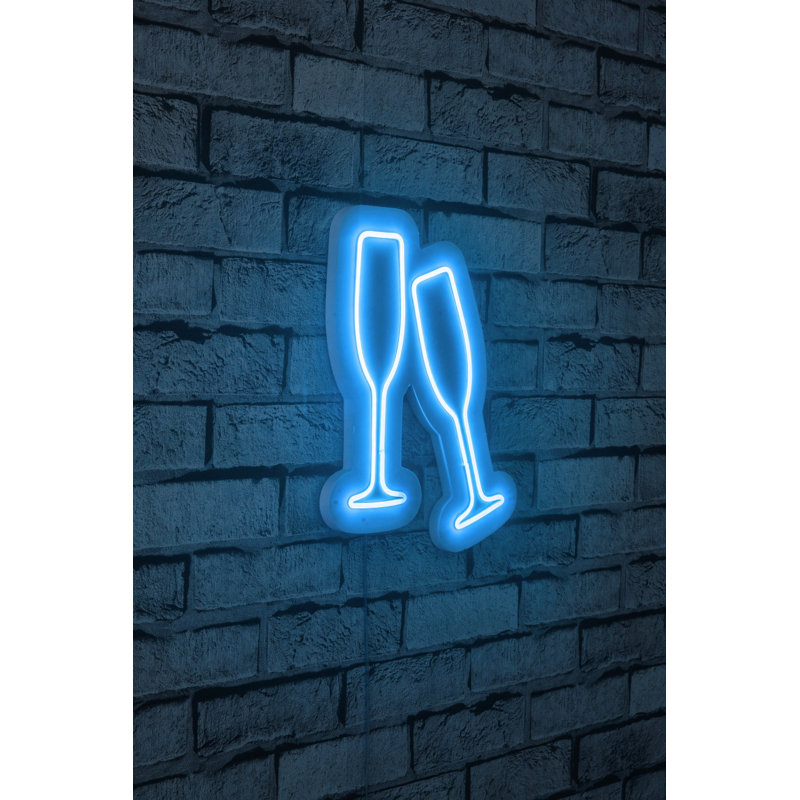 Flexible LED Neon Light Strip, Waterproof IP67, 12V DC, 14.6 x 10.2 x 0.8 inches, Blue | 20.16W | PVC Foam Template | Built-in Wall Hanging System | Perfect for Home Decor & Events | Type C Plug Included