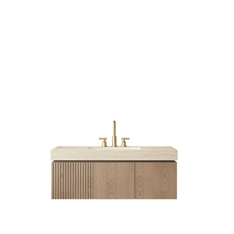 Meuble-lavabo de salle de bain 48 po MURI, Brun pâle, 48", Beige