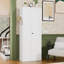 Armoire de cuisine 72 po en métal blanc avec portes, organisateur de rangement autoportant robuste avec 5 tablettes réglables, assemblage sans outil pour le garde-manger, cuisine, salle de bain