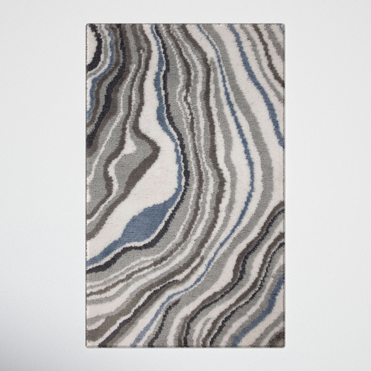 Alyxandrea Bath Rug Wade Logan Size: 21 W x 34 L, Color: Blue Fog