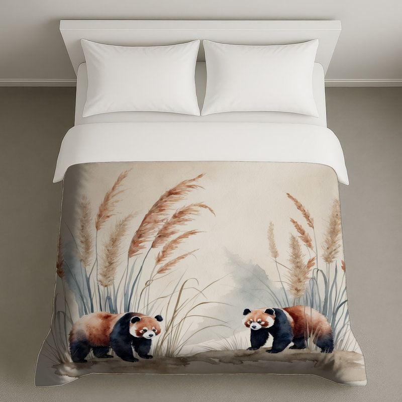 Housses de couette Red Panda Illustration, Très grand lit