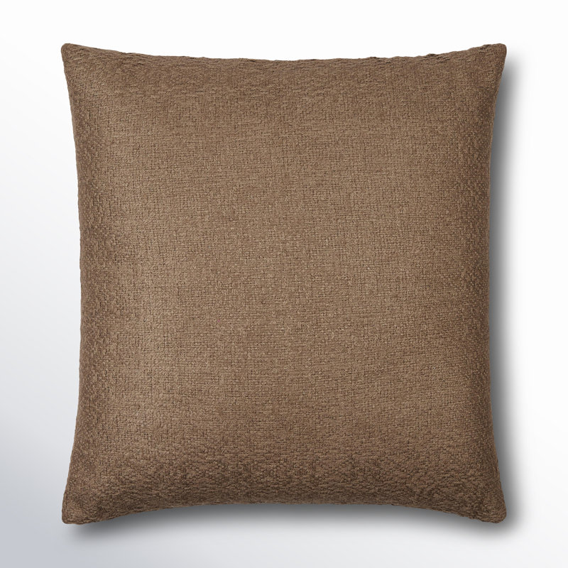 Coussin Alcona, H 18 po x l 18 po, Housse de coussin seulement - sans coussin, Brun