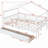 Full Size Wooden House Bed with Two Drawers, White-1262481025
