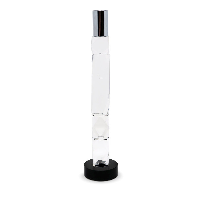 Bougeoir en cristal - H 9,5 po, H 11,25 po x l 2,5 po x P 2,5 po