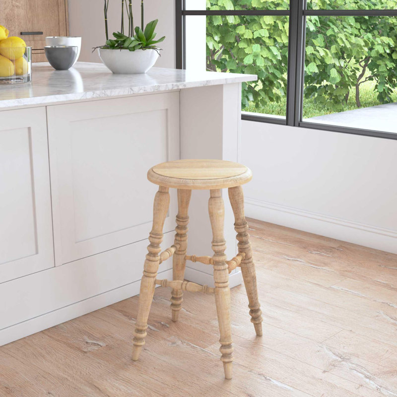 Tabouret de comptoir en bois massif Sacramento, Naturel