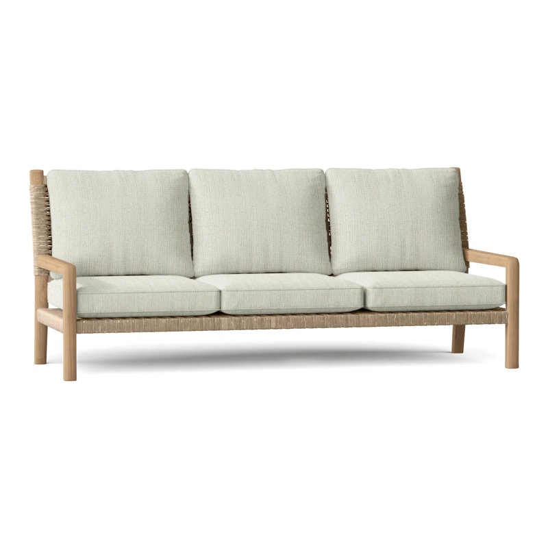 Hudson Outdoor 3 - Seat Patio Sofa, Demo Putty, Natural Cord