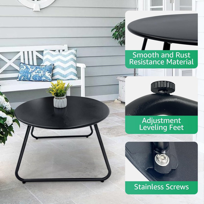Ensemble de 2 tables basses d'extérieur pour patio