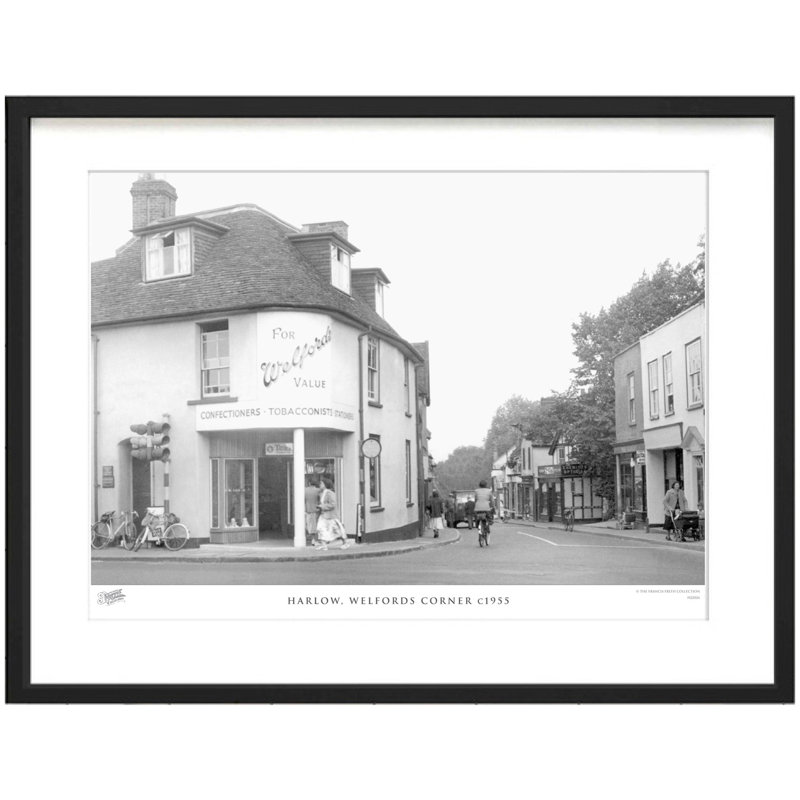 Harlow, Welfords Corner C1955 by Francis Frith - Single Picture Frame Print, 60cm H x 80cm W x 2.3cm D