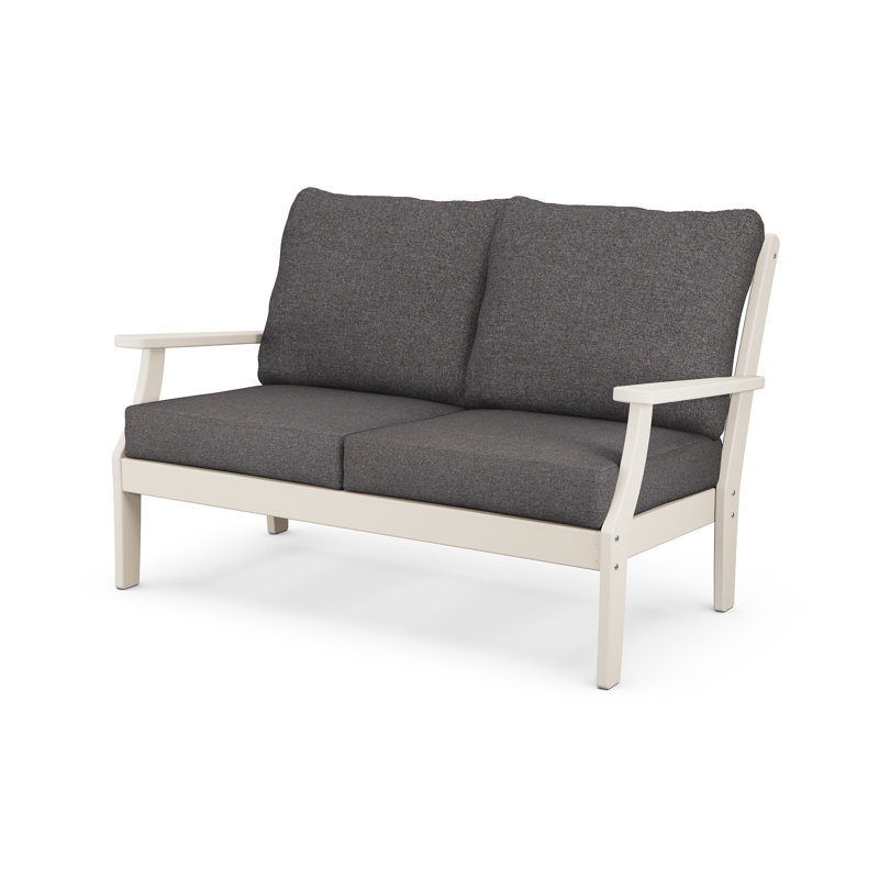 Braxton Deep Seating Loveseat, Sand/Ash Charcoal