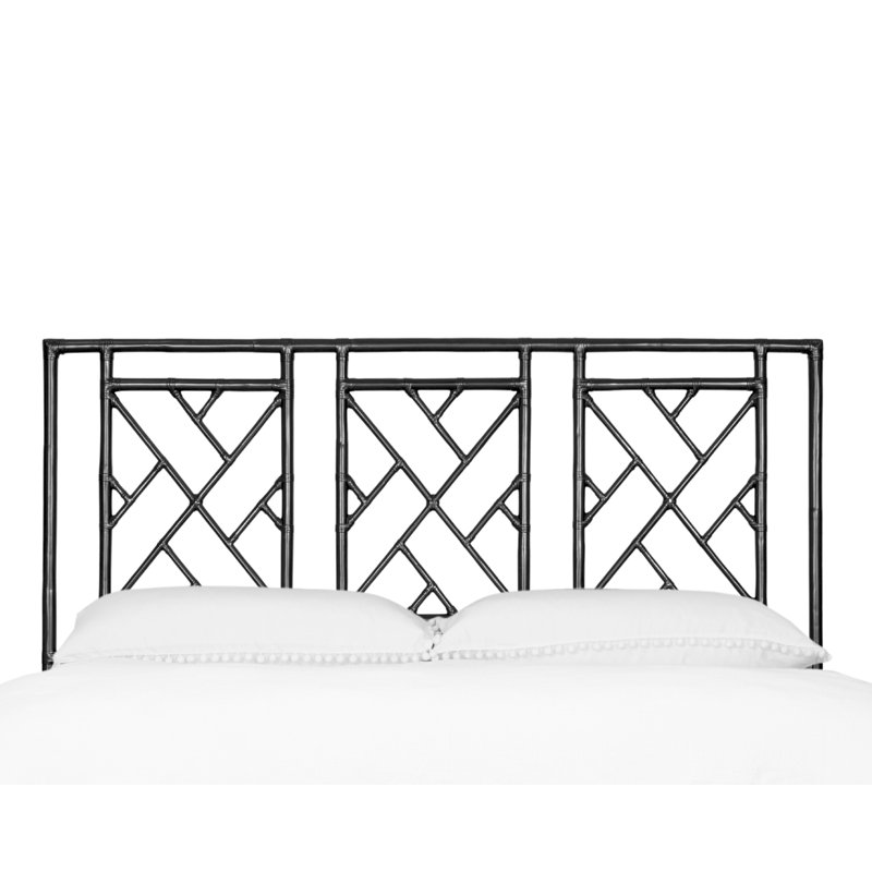 Cowden Geometric Rattan Headboard, King, Black