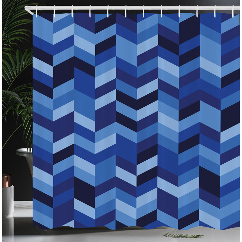 Ensemble de rideau de douche + crochets, H 70 po x l 69 po, Bleu royal