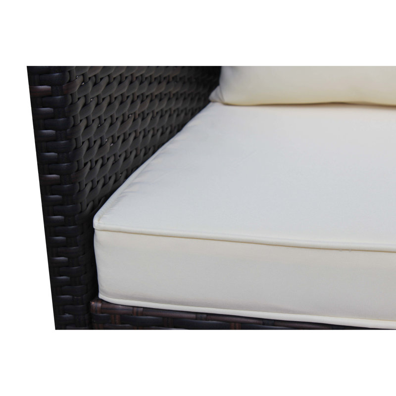 Contemporary Outdoor Seating Piece - Brown Dining Chair With Removable Beige Cushion, Water & Protection