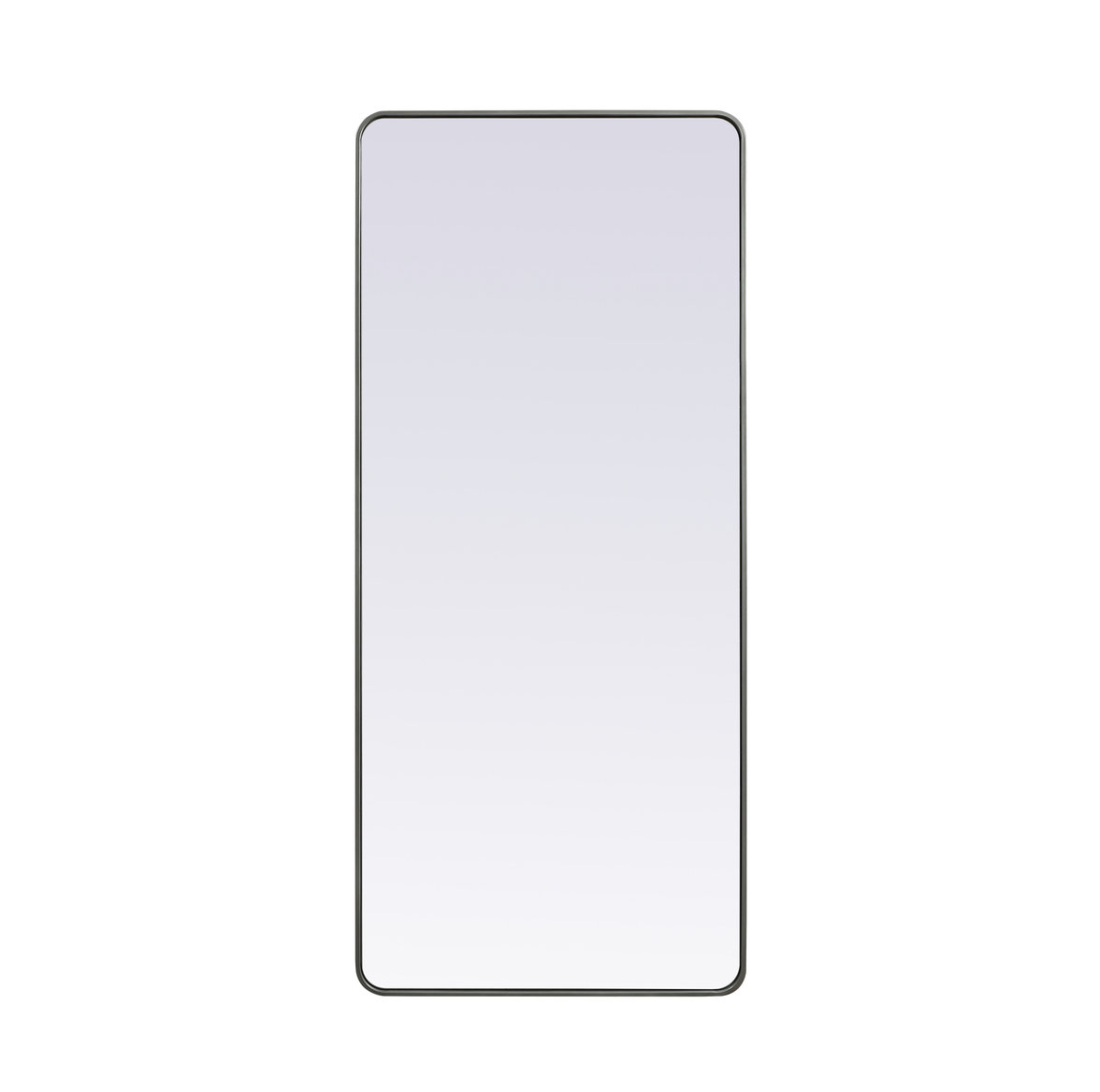 Sabine Metal Rounded Rectangle Wall Mirror, Silver, 72" x 32"