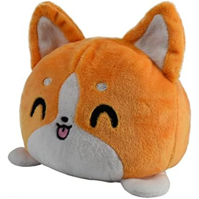 Reversible Corgi Plushie 4-Inch Orange Two-Sided Flip Plush Toy With Embroidered Details - Cute Mini Collectible Plush For Kids, Teens, And Adults
