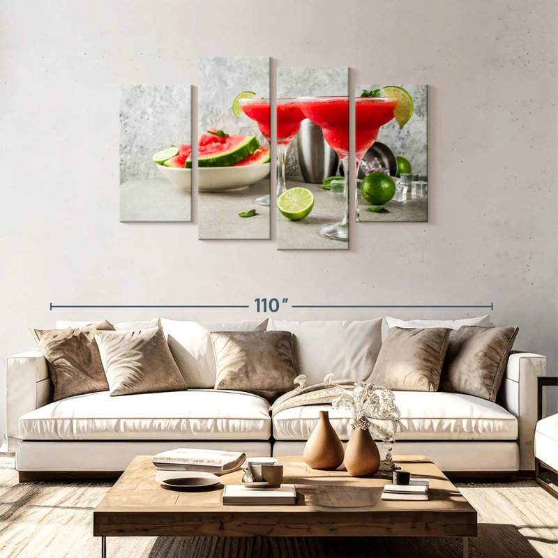 Margarita Brampt melon d'eau cocktails, H 48 po x l 75 po