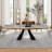 9 - Piece Marble Dining Table Set with 110” Rectangular Extendable Sintered Stone Top 8 Leather Chairs-983694613-984052888