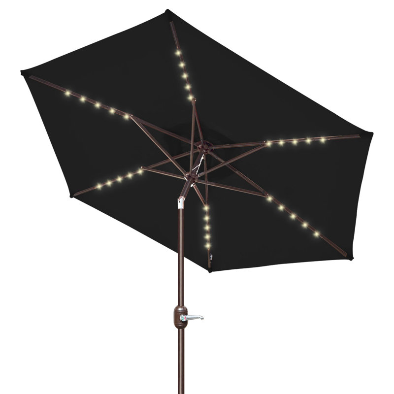 Parasol à DEL incliné pour l'extérieur, Noir