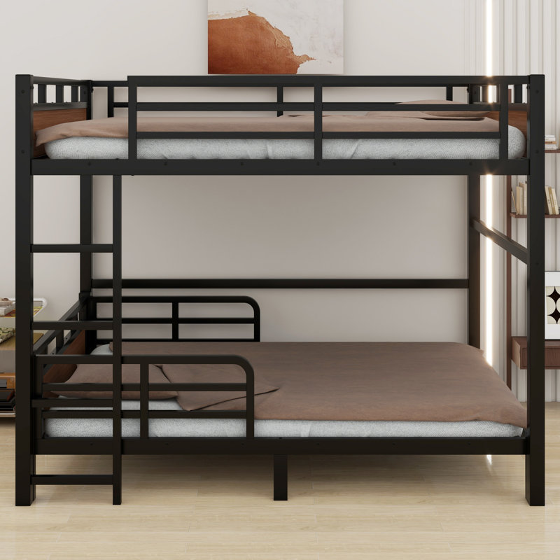 Separable Bunk Beds,With Raised Security Fence, Walnut