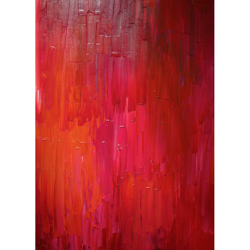 Couteau de peinture rouge abstrait, H 50 po x l 26 po x P 1,5 po