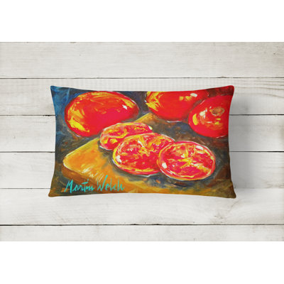 Tomatoes Slice It Up Indoor/Outdoor Throw Pillow