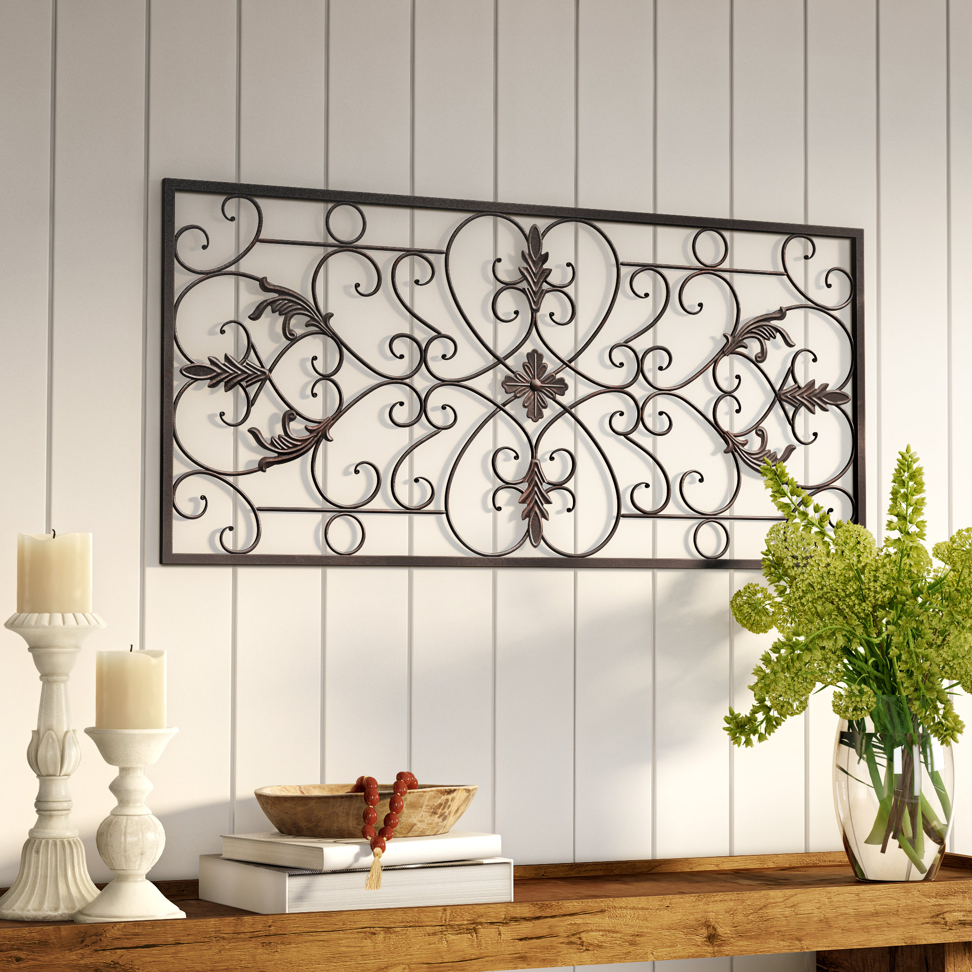 Fleur De Lis Living Traditional Plants & Flowers Wall Decor on Metal