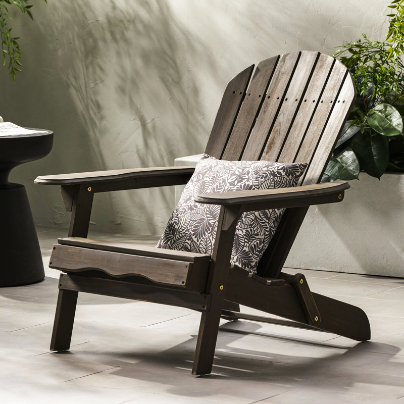 Gray Wood Outdoor Seating, Foldable For Easy Storage Chair, Made With Wood, Design, Gray