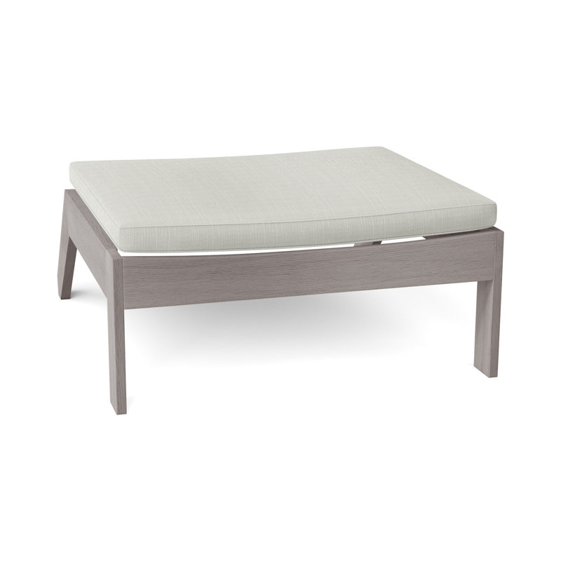 Repose-pieds Ashland en teck Adirondack - Huître, Welt, Huître teck, Sunbrella® argent Verona