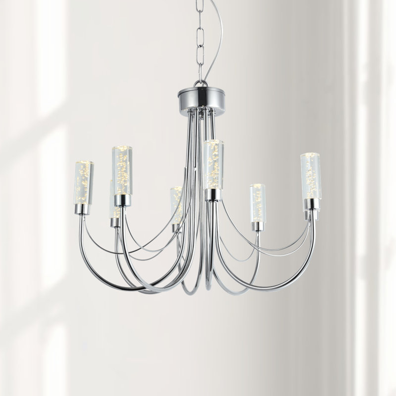 Lustre moderne classique / traditionnel à DEL à 8 lumières l 17 po Kylen pour salle à manger ou salon