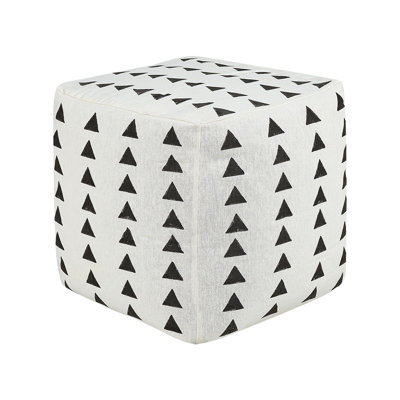 Docia 45cm Wide Square Geometric Pouffe Ottoman
